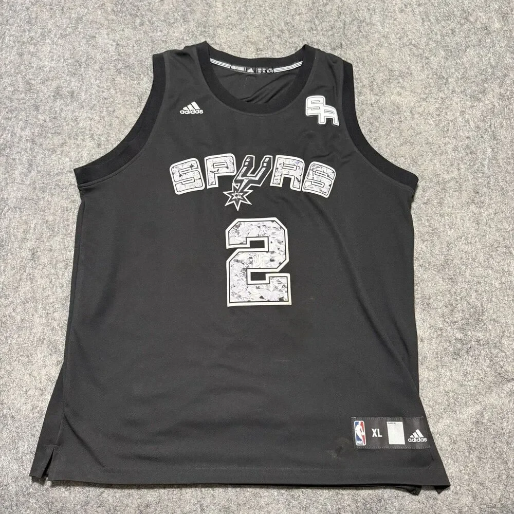Kawhi Leonard San Antonio Spurs Jersey XL Adidas Diamond Pattern Black